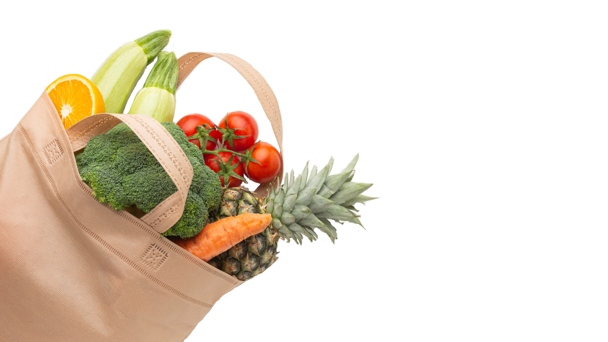 Grocery bag with healthy food