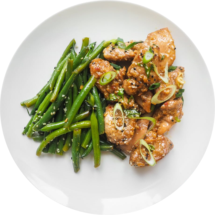 Nutritious plate containing diverse food items